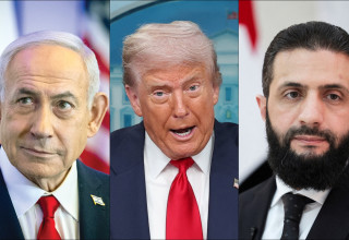 אחמד א-שרע, דונלד טראמפ, בנימין נתניהו (צילום: רויטרס,REUTERS/Khalil Ashawi,חיים גולדברג פלאש 90)