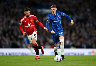 קול פאלמר במדי צ'לסי מול ברונו פרננדש במדי מנצ'סטר יונייטד (צילום: Darren Walsh)