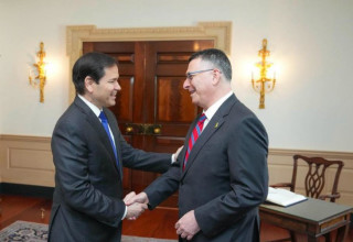 מרקו רוביו וגדעון סער (צילום: שמוליק עלמני)