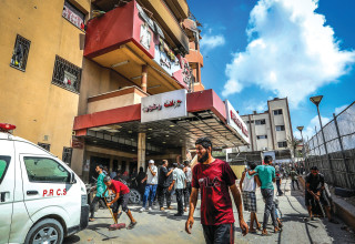 בית החולים "נאצר" בח'אן יונס (צילום:  עבד רחים חטיב, פלאש 90)