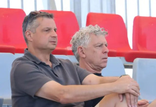 גולדהאר ואנגלידיס (צילום: אתר רשמי, האתר הרשמי של מכבי תל אביב)