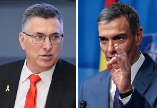 גדעון סער, פדרו סאנצ'ז (צילום:  רויטרס,סיון שחור ענבה, לע"מ)