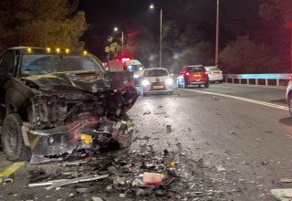 תאונת דרכים בכביש 44 סמוך לירושלים (צילום:  תיעוד מבצעי מד"א)