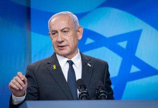 בנימין נתניהו, בהצהרה המשותפת עם מרקו רוביו (צילום:   חיים גולדברג, פלאש 90)