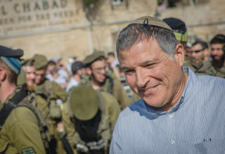 דוד זיני בכותל המערבי בחודש שעבר (צילום: חיים גולדברג פלאש 90)