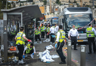 הפיגוע בצומת רמות בירושלים (צילום: חיים גולדברג/פלאש 90)