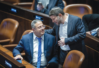 איתמר בן גביר ובצלאל סמוטריץ' (צילום: יונתן זינדל פלאש 90)