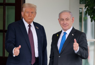 דונלד טראמפ, בנימין נתניהו (צילום: REUTERS/Jonathan Ernst)