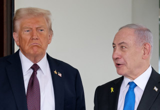 בנימין נתניהו, דונלד טראמפ (צילום: REUTERS/Kevin Lamarque)