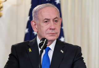 בנימין נתניהו במסיבת העיתונאים עם טראמפ (צילום: רויטרס)