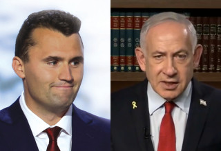 בנימין נתניהו, צ'ארלי קירק (צילום: רויטרס)