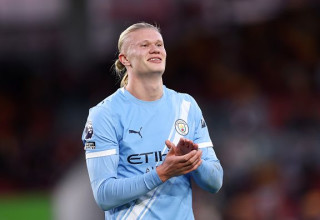 ארלינג הולאנד שחקן מנצ'סטר סיטי חוגג שער (צילום: GettyImages)