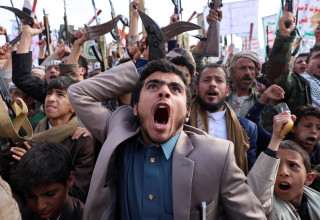 עצרת של החות'ים (צילום: רויטרס)