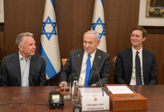 ג'ארד קושניר, בנימין נתניהו, סטיב וויטקוף (צילום: מעיין טואף/לע״מ)