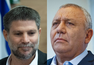 גדי איזנקוט, בצלאל סמוטריץ' (צילום: יונתן זינדל, פלאש 90)