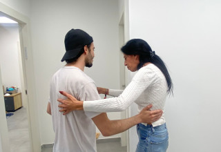 עינב צנגאוקר נפגשת עם מתן צנגאוקר (צילום: שימוש לפי סעיף 27א')