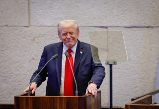 דונלד טראמפ בכנסת (צילום: דוברות הכנסת)