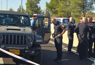אירוע הירי בכביש 443 (צילום: אלון חכמון)