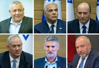 נפתלי בנט, יאיר לפיד, גדי איזנקוט, אביגדור ליברמן, יאיר גולן, בני גנץ (צילום: יונתן זינדל פלאש 90)