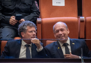 יצחק עמית, מתניהו אנגלמן (צילום: חיים גולדברג, פלאש 90)