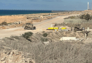 סימון הקו ברצועת עזה (צילום: דובר צהל)