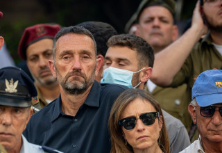 הרצי הלוי בהלוויית תמיר נמרודי (צילום: חיים גולדברג פלאש 90)