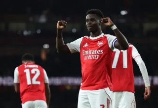 שש דקות על המגרש הספיקו לו. בוקאיו סאקה (צילום: רויטרס)