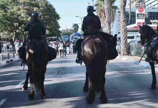 פרש משטרה על סוס (צילום:  אבשלום ששוני)