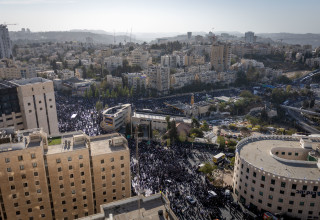 מחאת החרדים בירושלים (צילום: יונתן זינדל, פלאש 90)