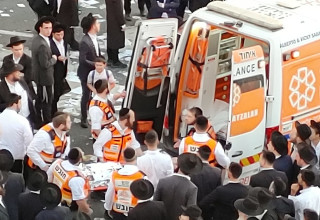 זירת האירוע בהפגנת החרדים (צילום: שימוש לפי סעיף 27א')