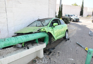 זירת התאונה בצומת אודים (צילום: דוברות המשטרה)