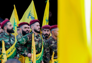 מחבלי חיזבאללה (צילום:  COURTNEY BONNEAU/Middle East Images/AFP via Getty Images)