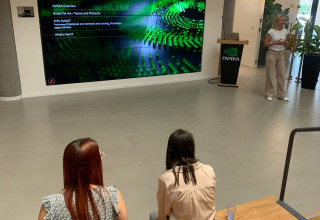 תמונה מסיור סטודנטים של תל חי הנדסאים בחברת אנבידיה (צילום: תל חי הנדסאים)