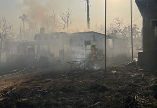 שרפה בעין ורד (צילום: תיעוד מבצעי כבאות והצלה)