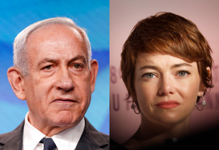 אמה סטון, בנימין נתניהו (צילום: gettyimages)