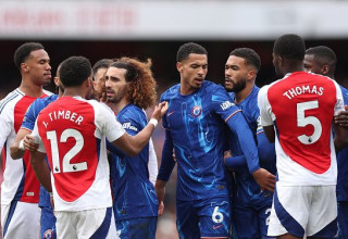 שחקני ארסנל וצ'לסי (צילום: Gettyimages)