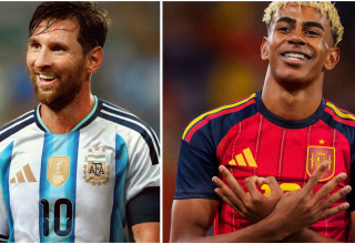 מסי ולאמין ימאל במדים החדשים (צילום: ADIDAS)