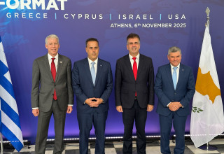 פסגה מדינית היסטורית בראשות ארה״ב יחד עם ישראל, יוון וקפריסין (צילום: לשכת השר)