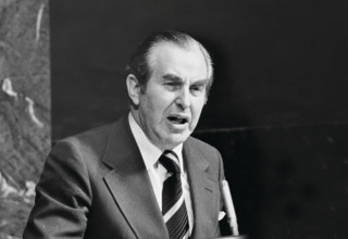 נאום חיים הרצוג (צילום: ארכיון,באדיבות משפחת הרצוג)