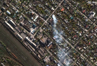 תמונת לווין של העיר פוקרובסק (צילום: Satellite image ©2025 Vantor/Handout via REUTERS)