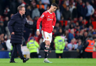 ראלף רנגניק וכריסטיאנו רונאלדו בימיהם במנצ'סטר יונייטד (צילום: Alex Livesey)