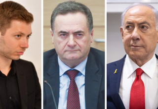 בנימין נתניהו, יאיר נתניהו, ישראל כ"ץ (צילום: אבשלום ששוני,פלאש 90,מרים אלסטר, פלאש 90)