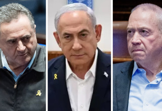 יואב גלנט, בנימין נתניהו, ישראל כ"ץ (צילום: חיים גולדברג,אבי אוחיון, לעמ)