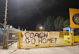 מחאת אוהדי מכבי תל אביב (צילום: תיעוד ברשתות חברתיות לפי סעיף 27 א' לחוק זכויות יו)