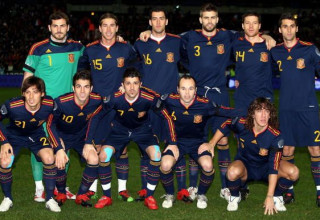 נבחרת ספרד במונדיאל 2010 (צילום: Michael Steele / Staff)