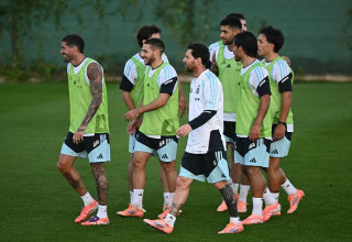 שחקני נבחרת ארגנטינה באימון (צילום: GettyImages)