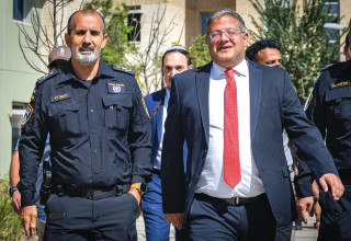 דני לוי ואיתמר בן גביר ספטמבר 2025 (צילום: אורן בן חקון, פלאש 90)