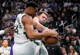 נוקאאוט. דונצ'יץ' מול יאניס (צילום: רויטרס)