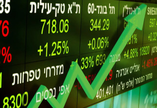 גרף עולה בורסה (צילום: עיבוד תמונה)