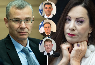 יריב לוין, מנחם מזרחי, אבי לוי, רון סולקין, טלי גוטליב (צילום: יונתן זינדל, פלאש 90,הרשות השופטת)